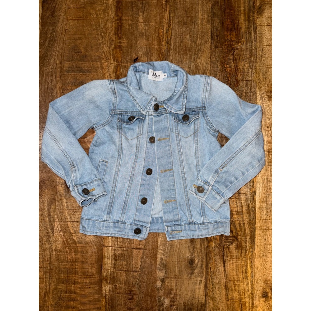 Lola + The Boys Girls Light Wash Denim Jacket Sequin Unicorn Size 6